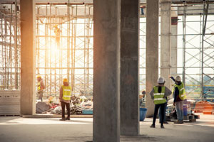 Construction site workers